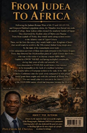 English back cover with the author portrait and the book summary